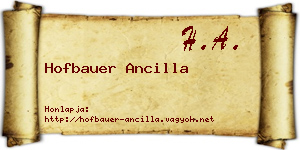 Hofbauer Ancilla névjegykártya